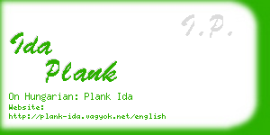 ida plank business card